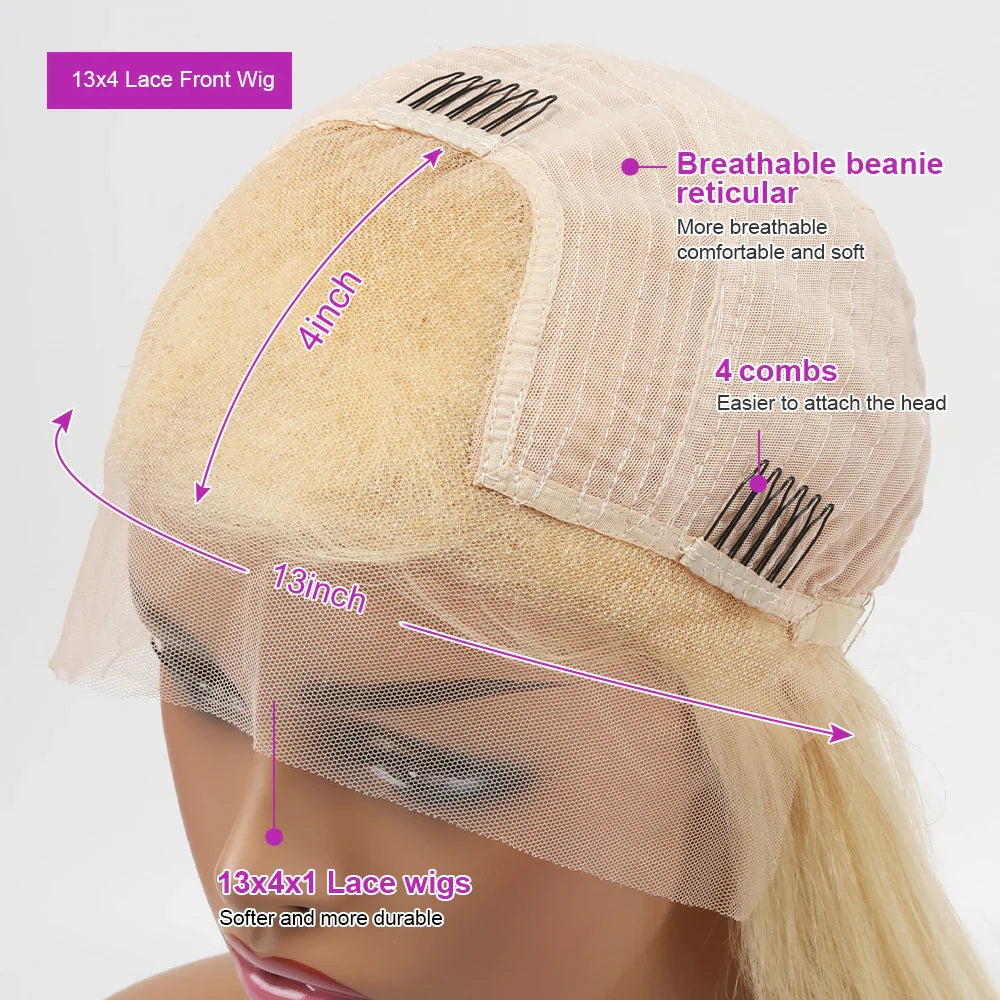 Honey Blonde Curly Human Hair Wigs