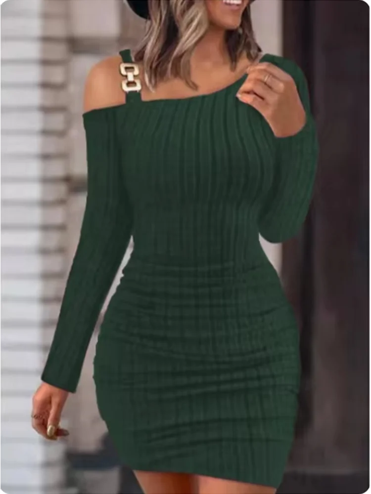 Metal Chain Slim Dresses