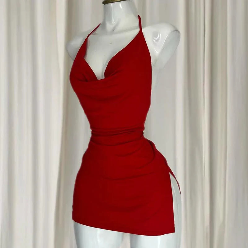 Elegant Irregular Slim Mini Dresses
