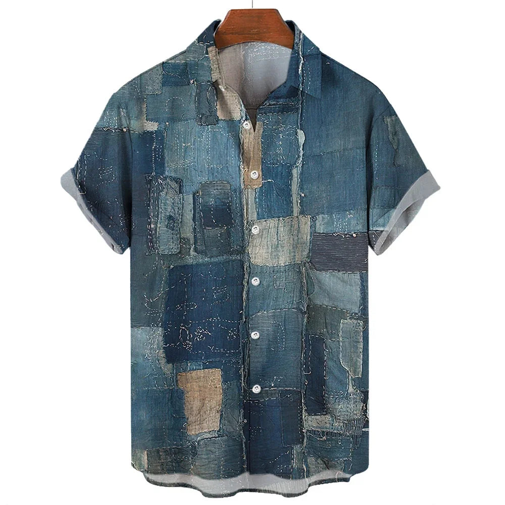 Patchwork Design Printed Pattern Shirts