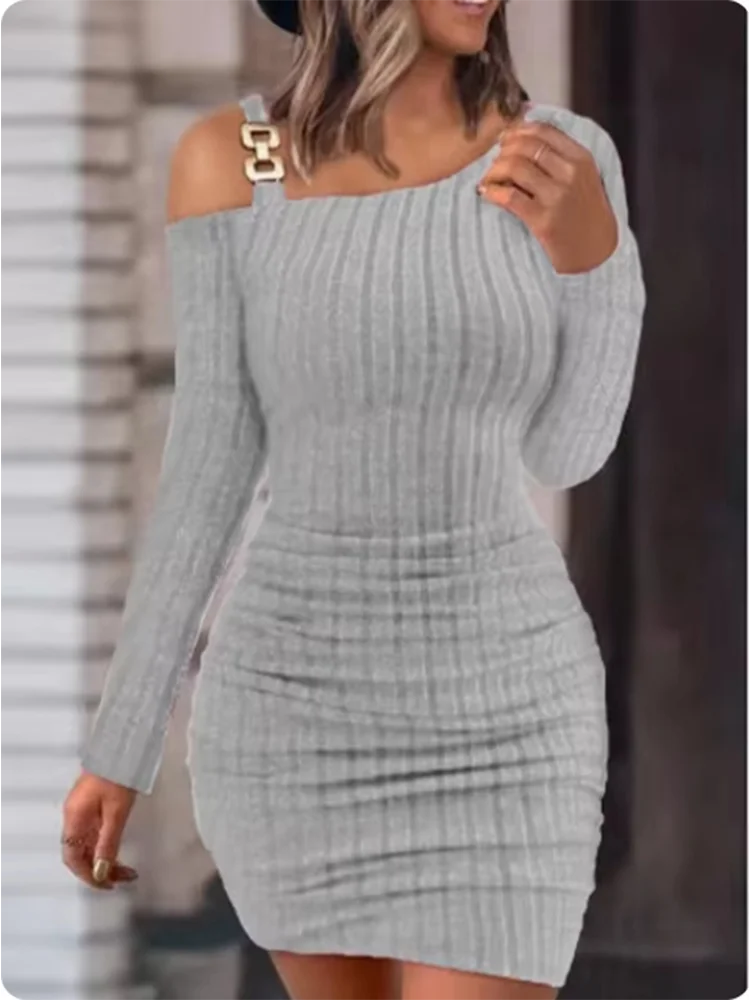 Metal Chain Slim Dresses
