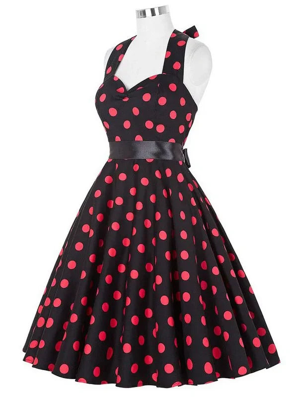 Polka Dot Print Summer Dress