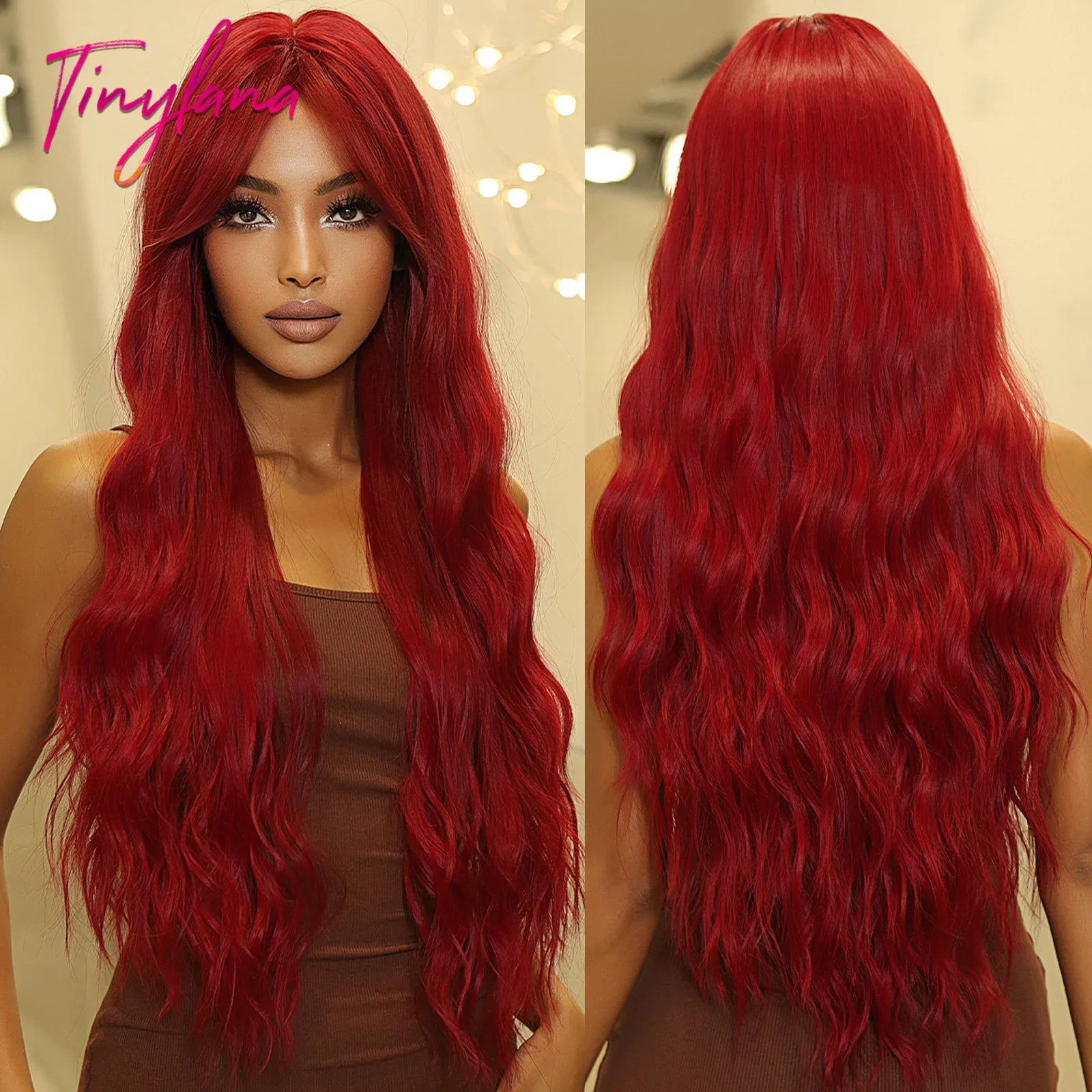 Super Long Curly Chocolate Brown Synthetic Hair Wigs
