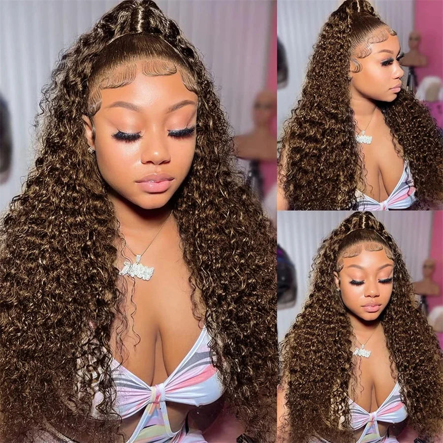 Deep Wave Frontal Curly Hair Wigs