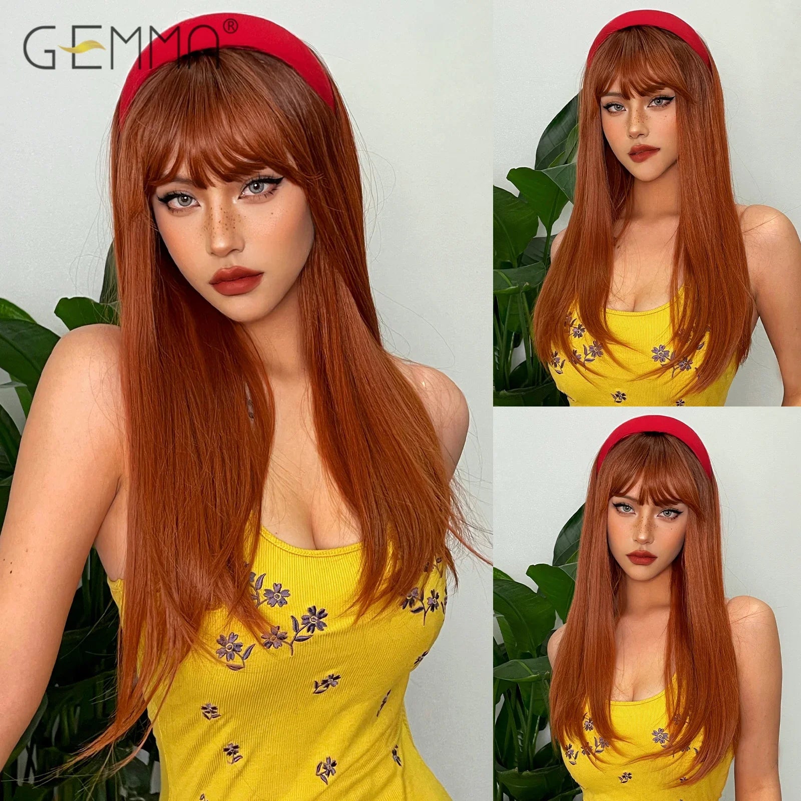 Synthetic Blonde Gray Long Straight Layered Wig