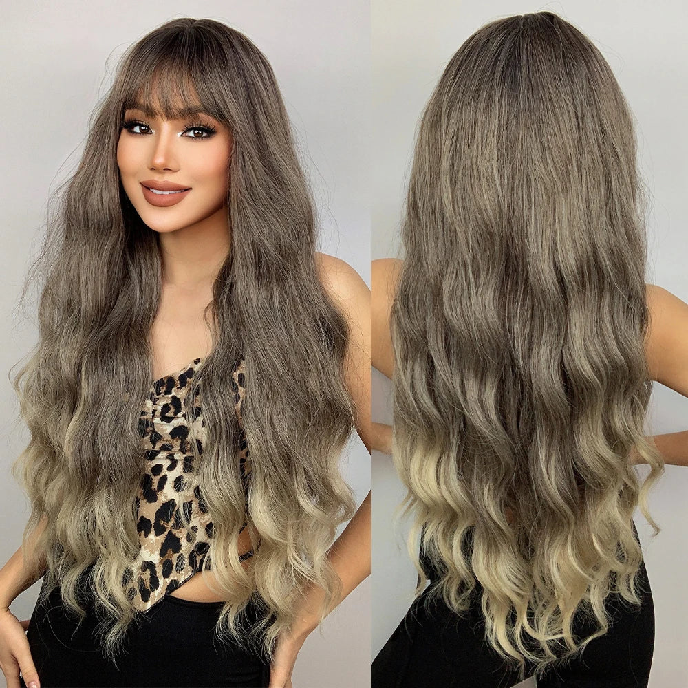 Super Long Curly Chocolate Brown Synthetic Hair Wigs