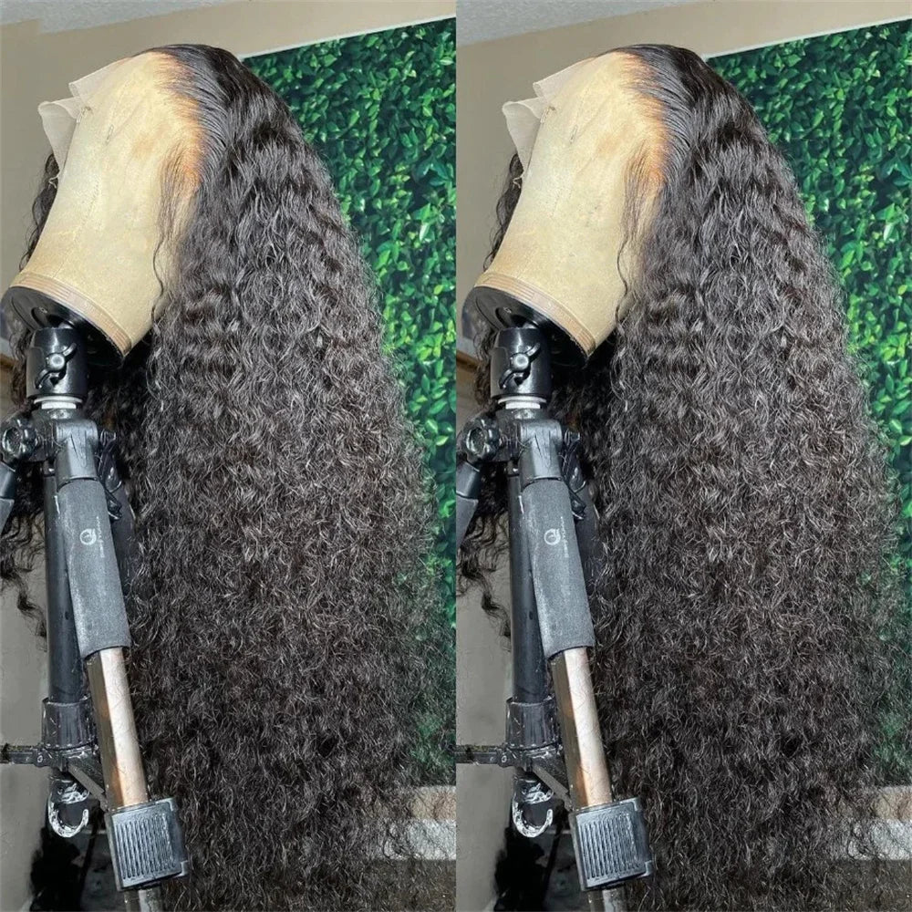 Curly HD Transparent Lace Frontal Human Hair Wigs