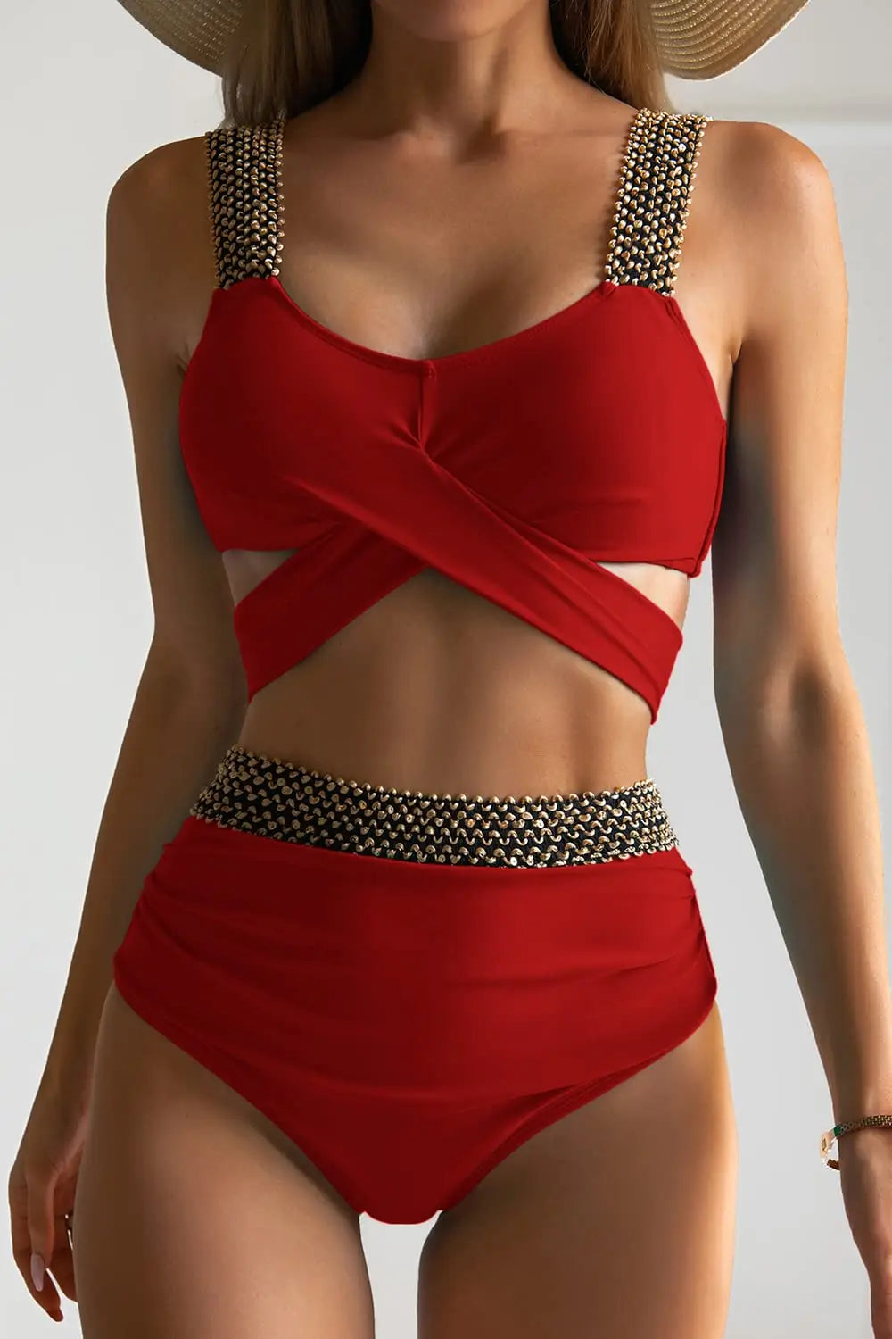 Cross High Waist Bikinis
