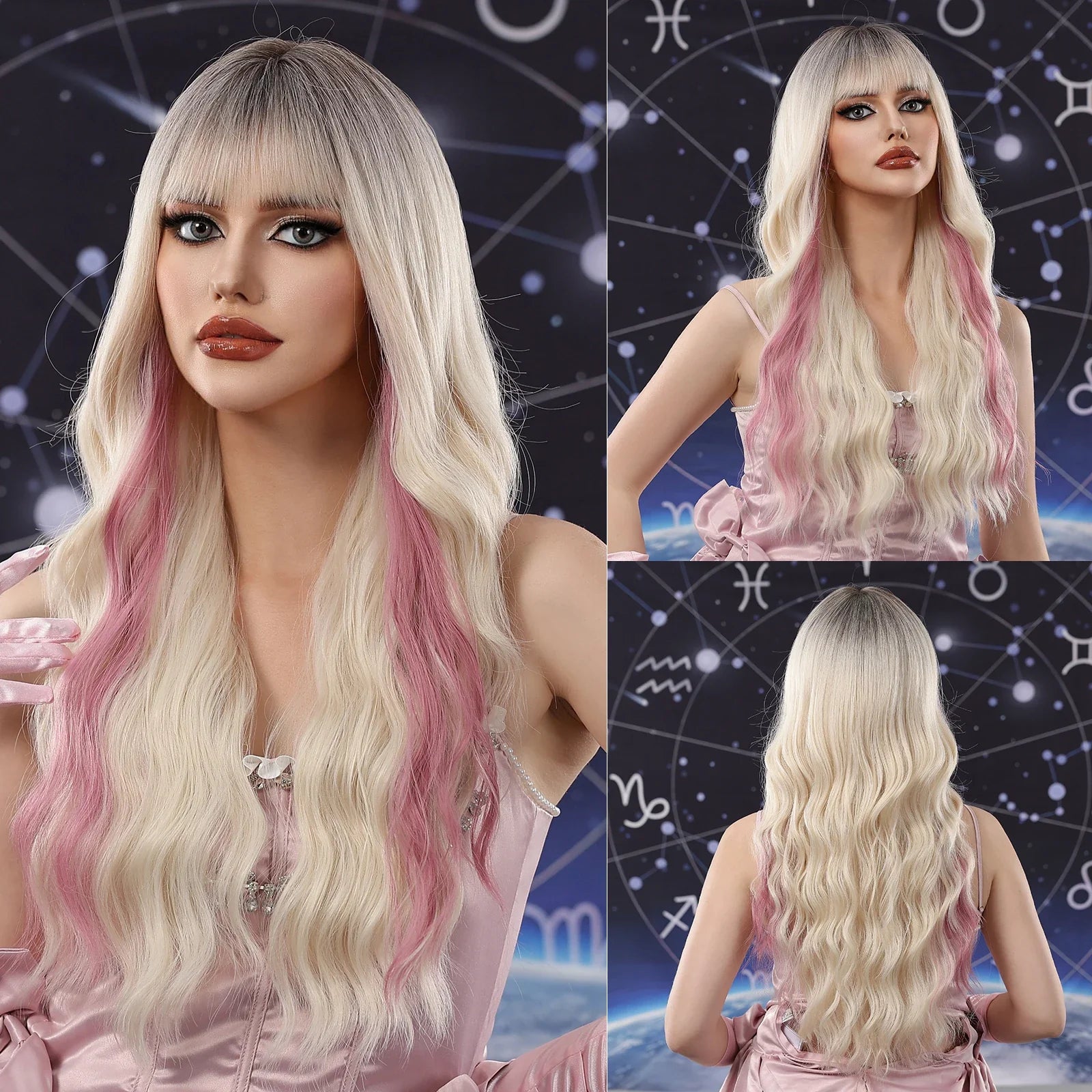 Copper Ginger Long Wavy Synthetic Wigs