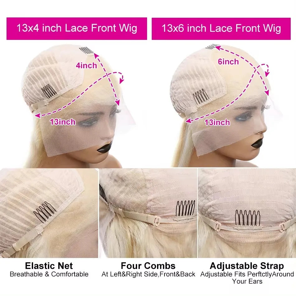 Body Wave Blonde Hd Lace Frontal Curly Hair Wigs