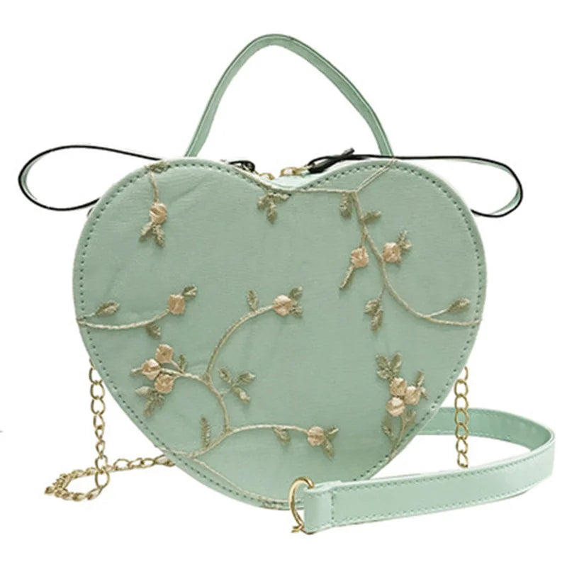 Sweet Lace Heart Round Handbags
