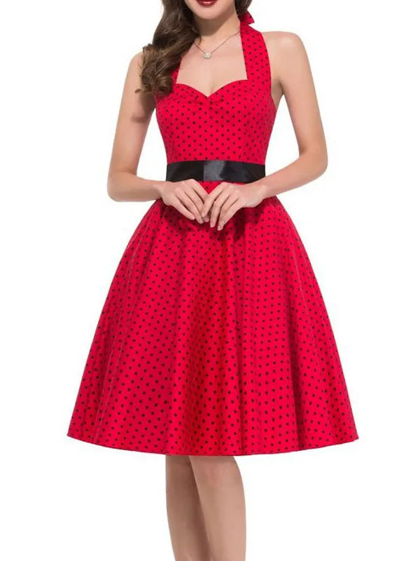Polka Dot Print Summer Dress