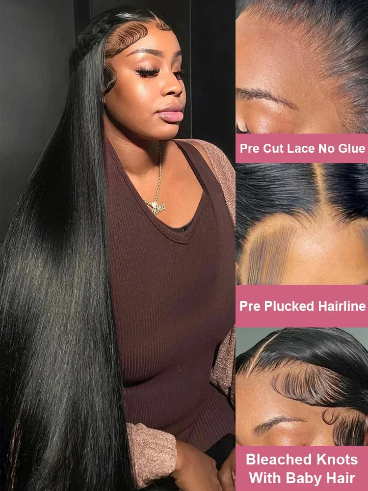 HD Transparent Bone Straight Lace Front Wigs