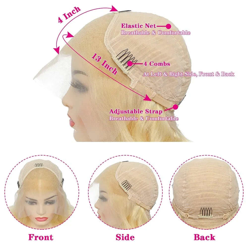 Body Wave Blonde Hd Lace Frontal Curly Hair Wigs