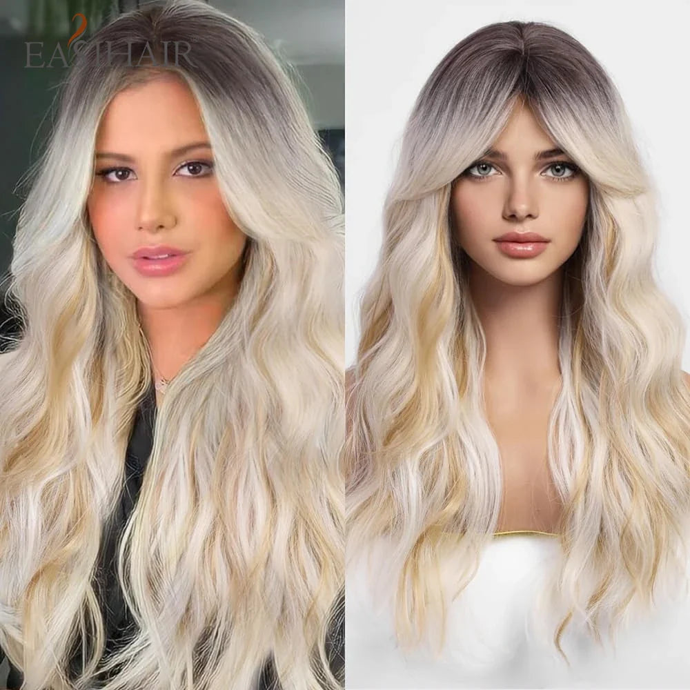 Sandy Blond Wavy Synthetic Wigs