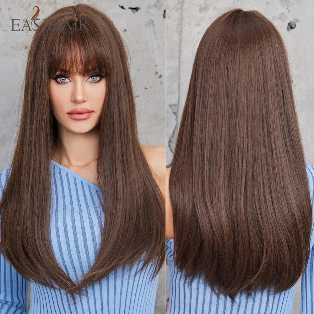 Blonde Golden Long Straight Synthetic Wigs