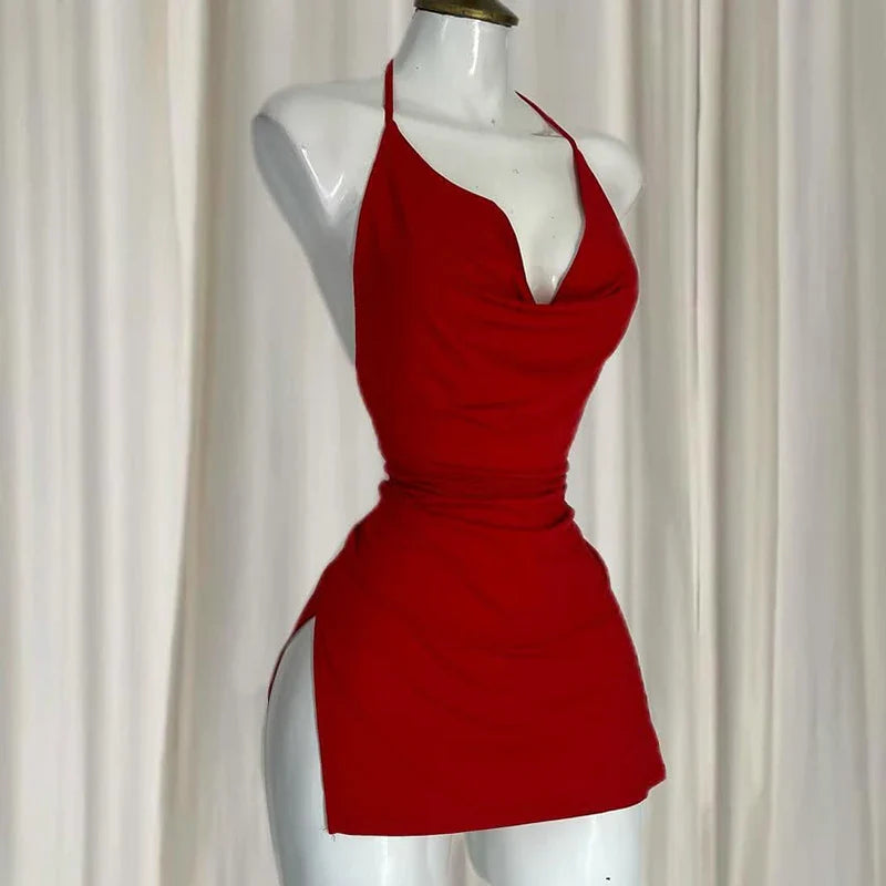 Elegant Irregular Slim Mini Dresses