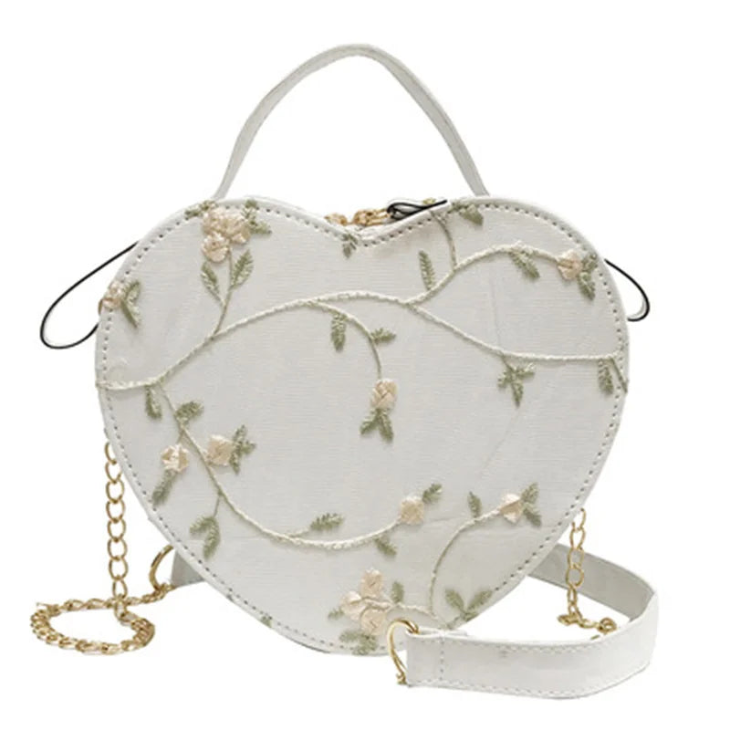 Sweet Lace Heart Round Handbags