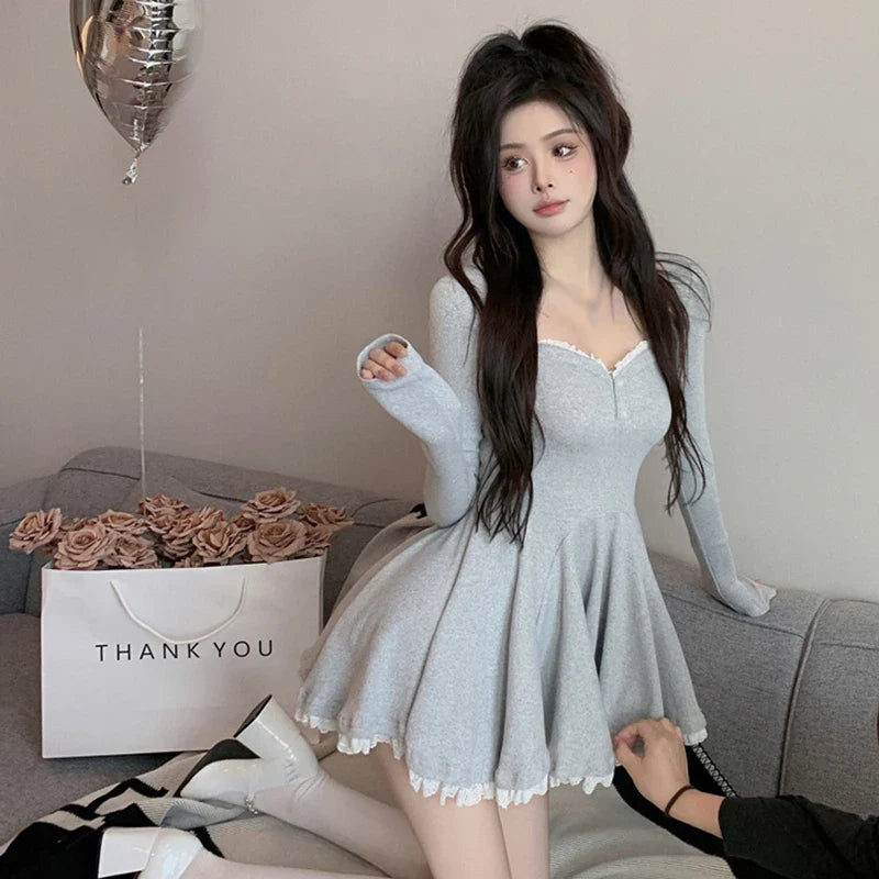 French Style Waist Closed Dress