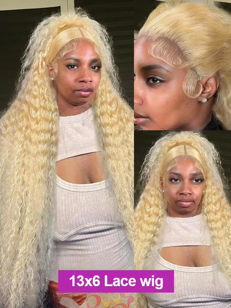 Honey Blonde Curly Human Hair Wigs