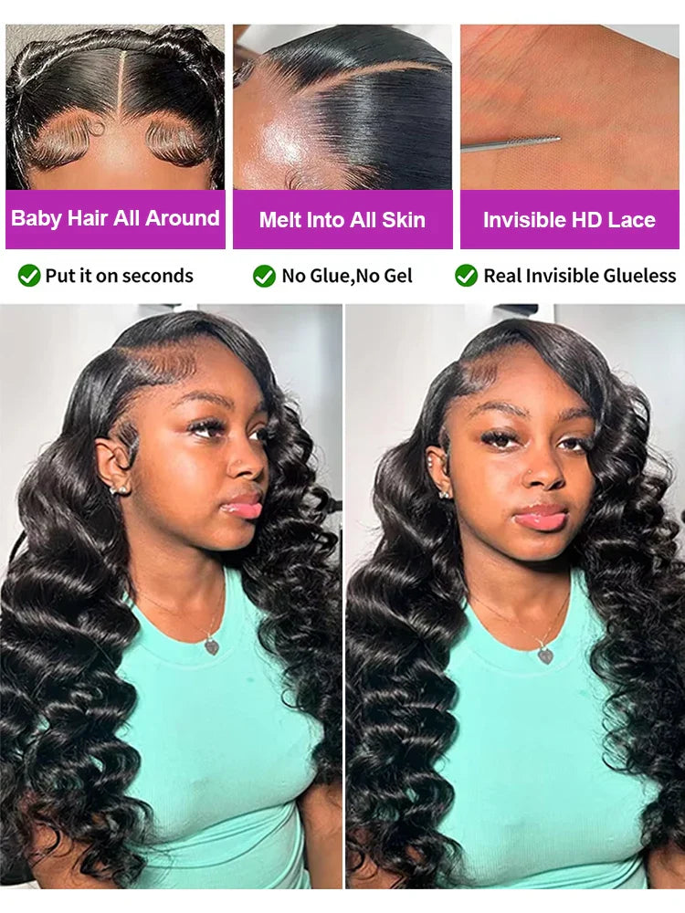 HD 13x6 Loose Nature Wave Lace Front Human Hair Wigs