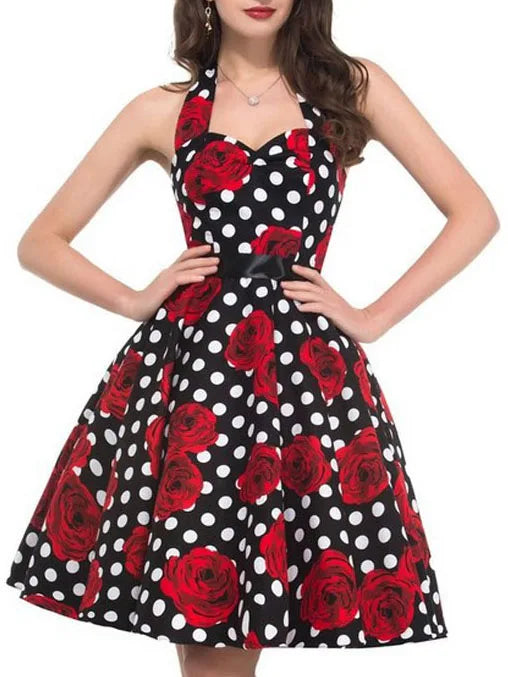 Polka Dot Print Summer Dress