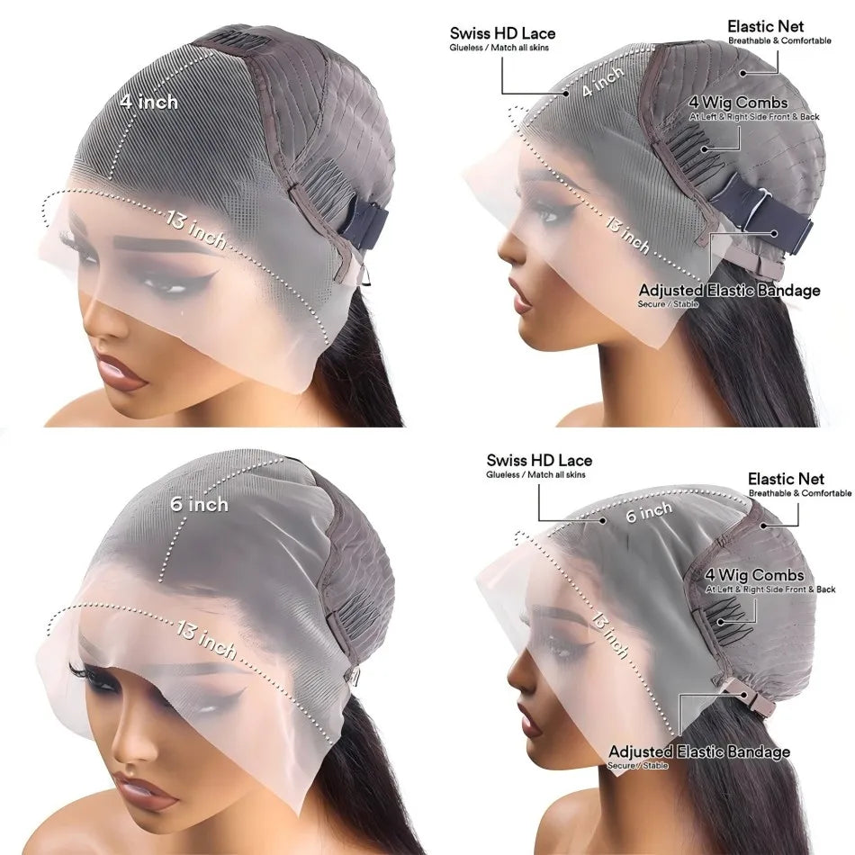 Burgundy Pre Plucked Hd Transparent Curly Hair Wigs