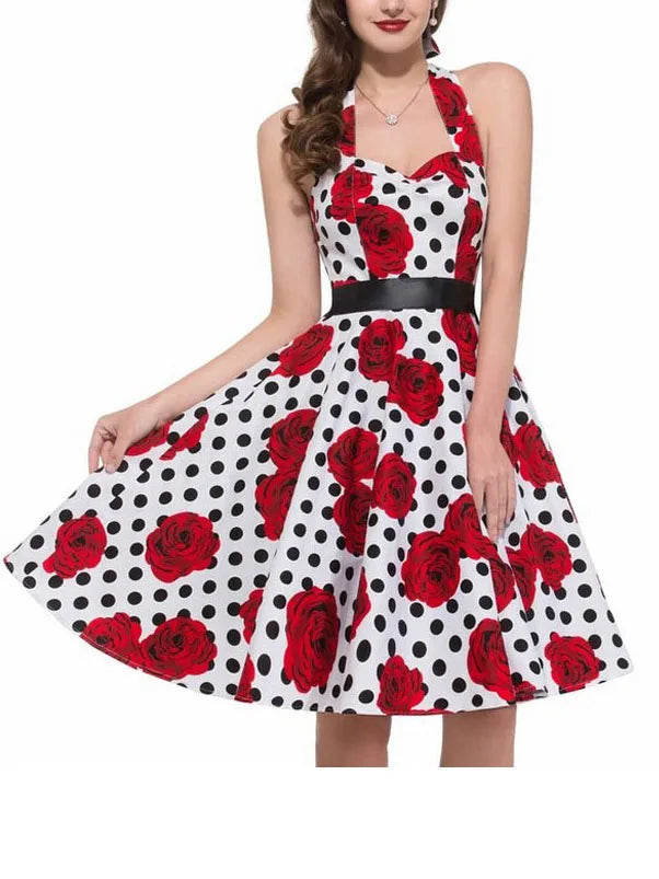 Polka Dot Print Summer Dress