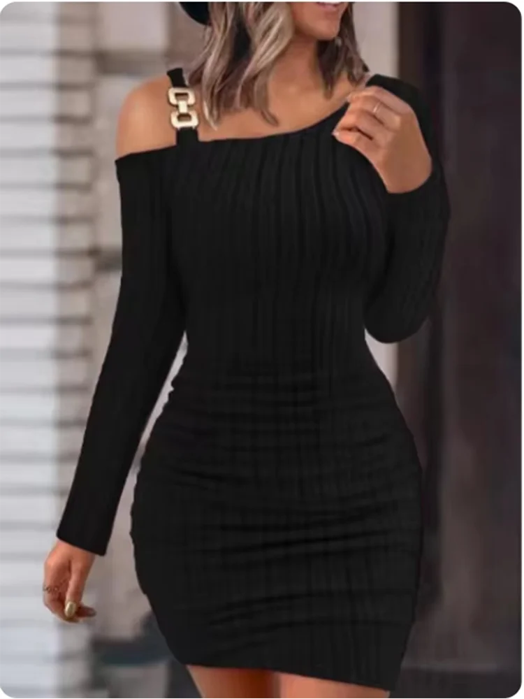 Metal Chain Slim Dresses