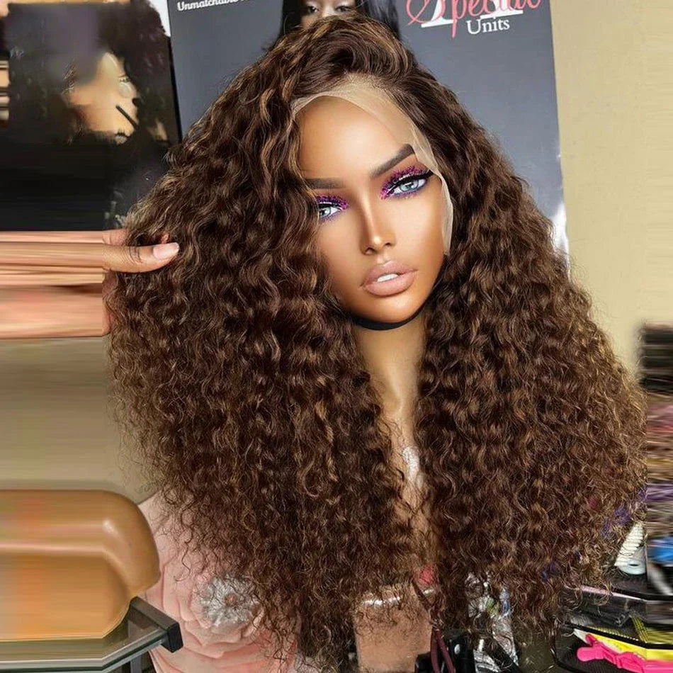 Chocolate Brown Curly Hair Wigs