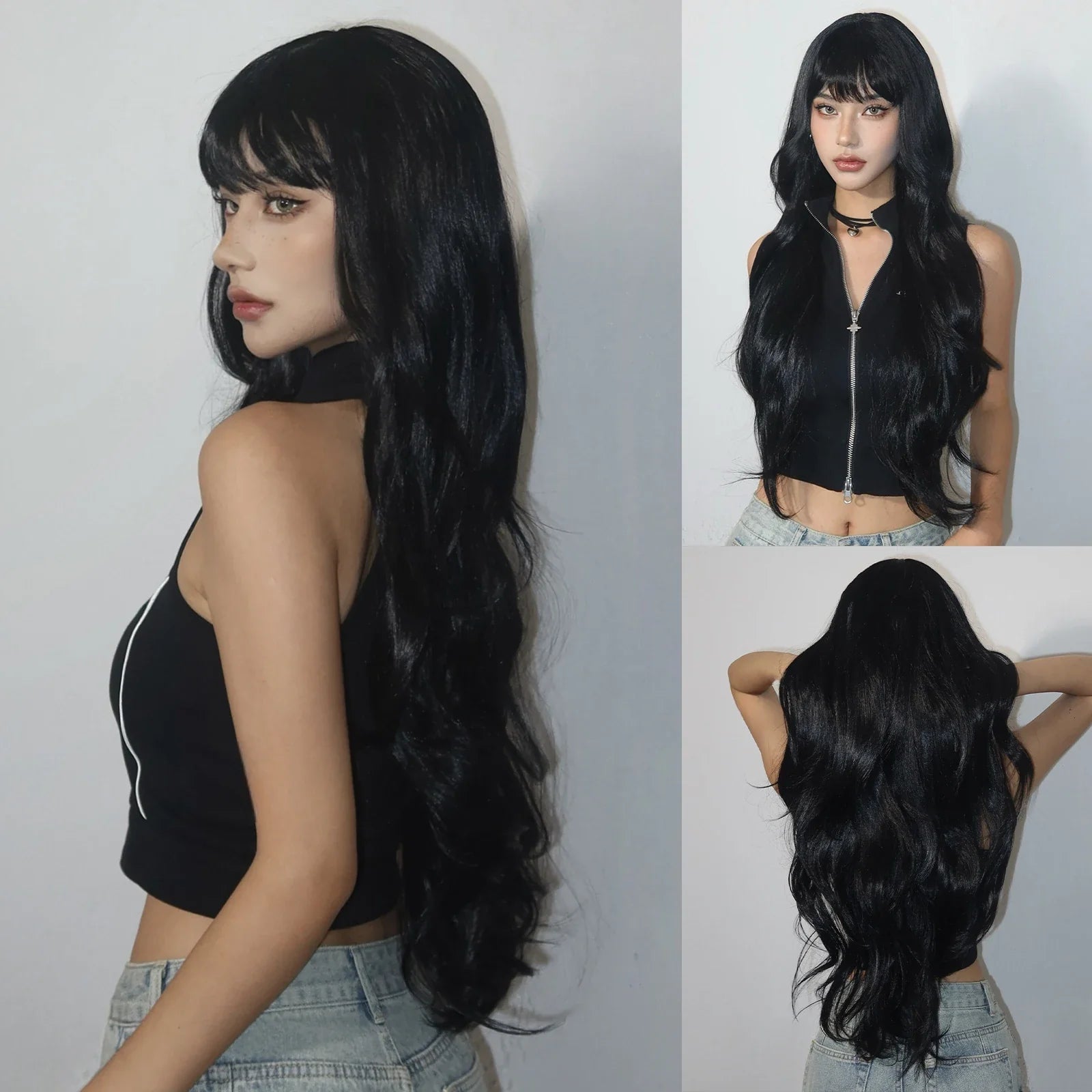 Copper Ginger Long Wavy Synthetic Wigs