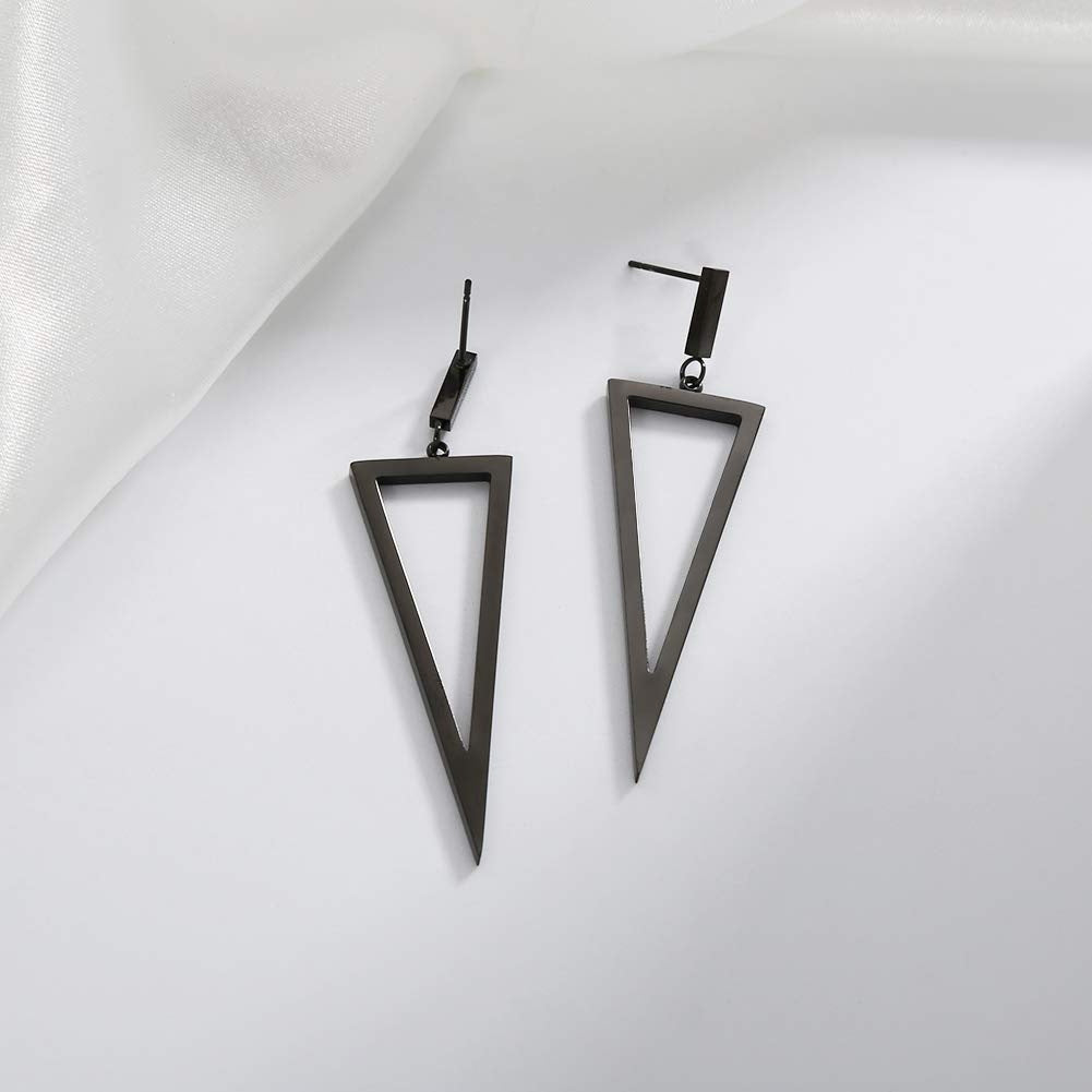 Black Triangle Earrings