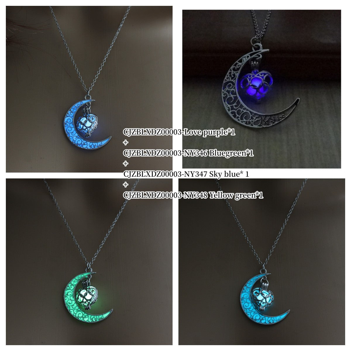 Glowing Silver Plated Chain Necklaces